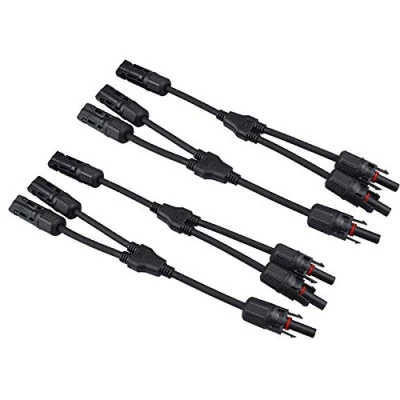 Abbildung von QitinDasen 2 Paar Professionell Solarstecker, Solar Y Abzweigverbinder Branch Connector, Photovoltaik Steckverbinder Parallelverbinder für Solarpanel