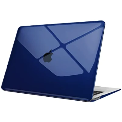 Abbildung von Fintie Hülle kompatibel mit MacBook Air 13 (2018 2020 Version) A2337(M1)/A2179/A1932, Ultradünne Hartschale Schutzhülle Snap Case, Marineblau
