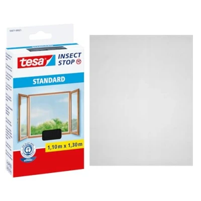 Abbildung von tesa Fliegengitter Gewebe Insect Stop STANDARD für Fenster 1,1 m x 1,3