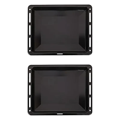 Abbildung von ICQN Backblech 460 x 370 30 mm, Fettpfanne für Backofen, Doppeltemailliert, (Backblech Set, 2 St), Passend Bosch Neff Constructa, Kratzfest &amp; Rosfrei