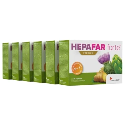 Abbildung von Mariendistel, Artischocke, Löwenzahn Komplex Leber Kur Vitamin E, Phospholipide Innovative patentierte Formel mit hoher Bioverfügbarkeit 180 Kapseln hochdosiert Hepafar Forte Sensilab