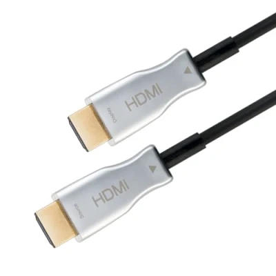 Abbildung von Goobay 65569 Aktives Optisches Hybrid HDMI Kabel AOC / 4K @ 60 Hz UHD High Speed Anschlusskabel mit Ethernet 18 Gbits Glasfaserkabel/Schwarz 40m