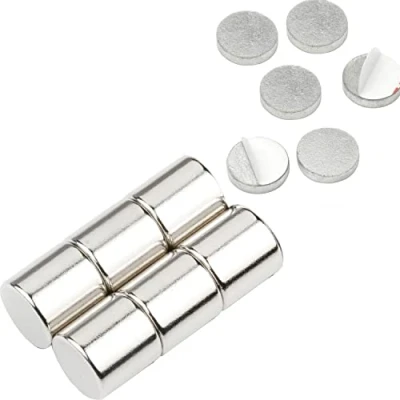 Abbildung von vasalat Scheibenmagnet rund, Magnet mit Metallscheibe selbstklebend, Rundmagnet ø 10mm, Neodym vernickelt 12 teilig