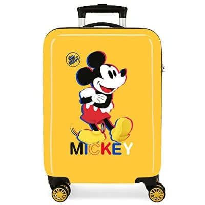 Abbildung von Disney Mickey 3D Ocker Kabinenkoffer 38x55x20 cm Starres ABS Seitliches Zahlenschloss 34L 2 kg 4 Doppelrollen Handgepäck
