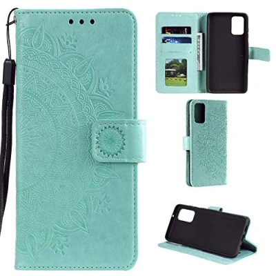 Abbildung von CoverKingz Handy Hülle kompatibel mit Huawei P40 Pro Handyhülle Kartenfach Bookcover Case Tasche klappbar Motiv Mandala Grün