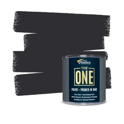 Abbildung von THE ONE Paint &amp; Primer: die langlebigste Holzfarbe schnelltrocknende Farbe für Innen / Außenbereiche (Anthrazit Gloss Finish, 250ml.)