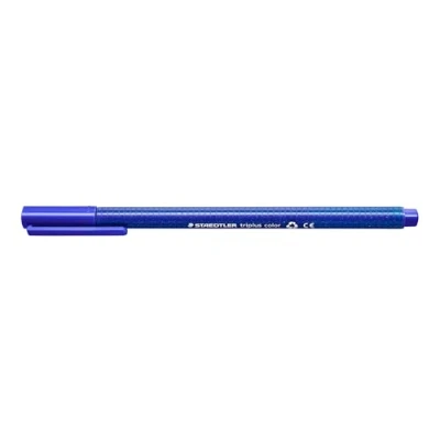 Abbildung von STAEDTLER Filzstifte triplus color, blau, dreikant, stabile, eindrucksichere Spitze, Linienbreite ca. 1 mm, kindgerecht, hohe Qualität Made in Germany, 10 blaue fibre tip pens im Kartonetui, 323 3