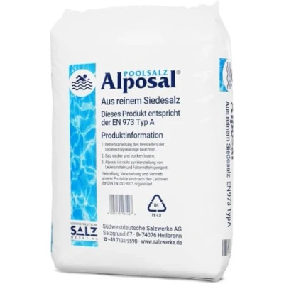 Abbildung von Alposal Poolsalz 25kg Poolsalz, Schwimmbadsalz, Chlorinator geeignet, Salzelektrolyse, Siedesalz
