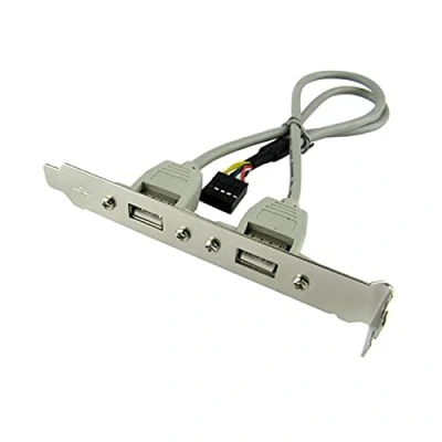 Abbildung von M30 USB 2.0 Adapter Kabel 9 Pin Buchse auf Slotblech mit 2X Typ A Buchsen, 30cm, für PC Mainboard, Datenübertragungsrate bis 480 Mbit/s