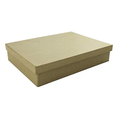 Abbildung von Décopatch BT031O Box flach (aus Pappmaché, für Format A5, 16,5 x 22,5 4,5 cm, zum Verzieren, ideal Ihre Wohndeko) Kartonbraun