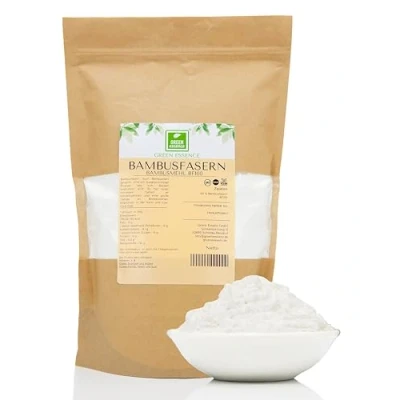 Abbildung von Bambusfaser 500gr Low Carb &amp; Keto von der Grünen Essenz kohlenhydratarmes Bambusmehl Bambuspulver Ballaststoffmehl Mehl Bambusfasermehl Natürliche Stärke (500 Gramm)