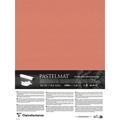 Abbildung von Clairefontaine 796062C Packung mit 5 Bogen Pastelmat kaschiert, DIN A4+, 24x32cm, praktisch und sicher, 360g, Rot 1 Pack