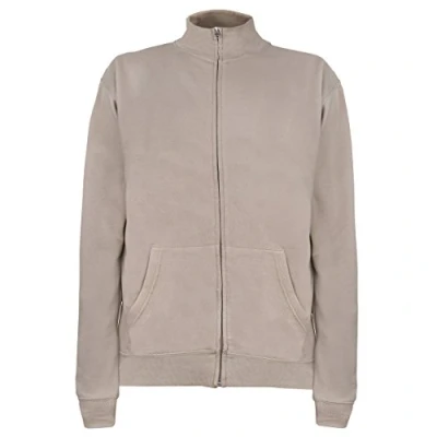 Abbildung von SUMG Zipper Jacke Sweatjacke Strickjacke mit Seitentaschen und Stehkragen viele Farben GrößenNEU (M, Sand/Beige)