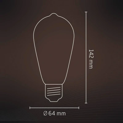 Abbildung von LED Vollglas LangFilament Rustikale Lampe 220 240V 3,5W 250lm E27 ST64 Gold 2100K Dimmbar Calex
