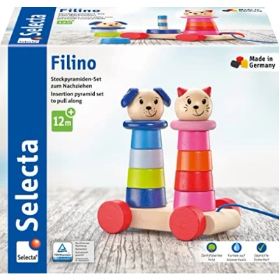 Abbildung von SELECTA Nachziehspielzeug Holz 15 cm Mehrfarbig Modell 62018