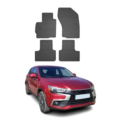 Abbildung von OMAC Gummi Fußmatten kompatibel mit Mitsubishi ASX 2010 2024 Automatten Schwarz 4tlg