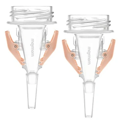 Abbildung von Maymom Milchbeutel Adapter, Widemouth 2.Generation; Kompatibel mit Spectra Avent Pumpen;den meisten Milchbeuteln Lansinoh Beutel;Zur Desinfektion keine Mikrowellen oder Dampfbeutel verwenden;2 Stck.