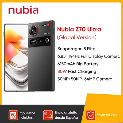 Abbildung von nubia Z70 Ultra 5g Android Handy Snapdragon 8 Elite Smartphone mit Dreifachkameras, UDC Technologie, 144 Hz 6,85 Zoll AMOLED Bildschirm, 6150 mAh, 80 W Schnellladung, IP68 und IP69 wasserdicht