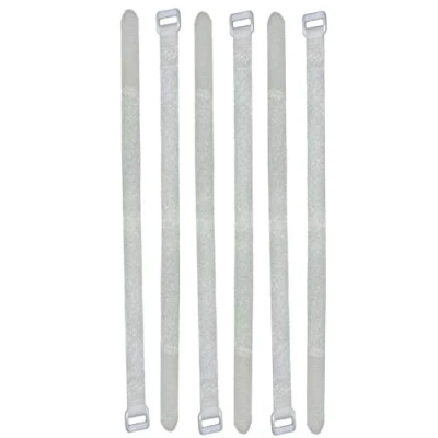 Abbildung von FrogJim Klettkabelbinder 10er Pack 50 cm weiß mit Schnalle wiederverschließbare Klettband Kabelbinder 50cm Nylon KWS5010