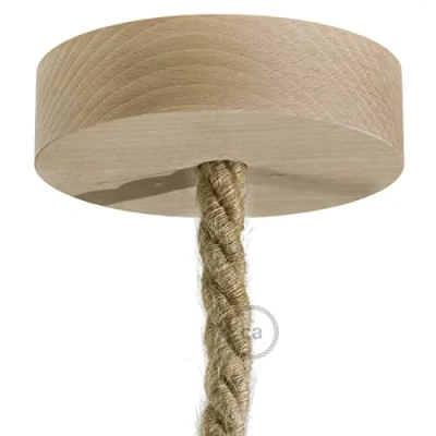 Abbildung von creative cables Lampenbaldachin Kit aus Holz für XL Seilkabel Neutral