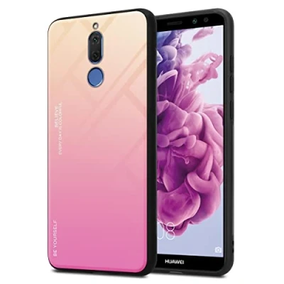 Abbildung von Cadorabo Hülle kompatibel mit Huawei Mate 10 LITE Schutzhülle TPU Silikon Case Glas Slim Kratzfest Weiche Gummi Rundumschutz für in Schwarz