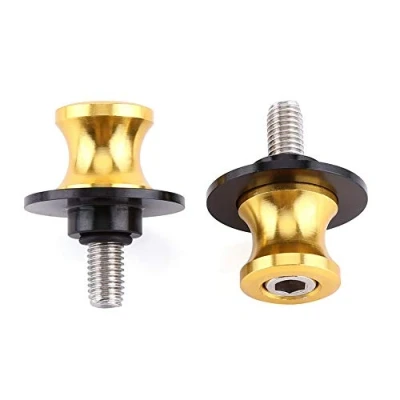 Abbildung von Motorrad Schwingenschutz Schwingenadapter Ständer, Fydun 2PCS 6/8 / 10mm CNC Hinterer Arm Schweber Standplatz Schwingen Spulen Bobbins Ständeraufnahme(8mm Gold)