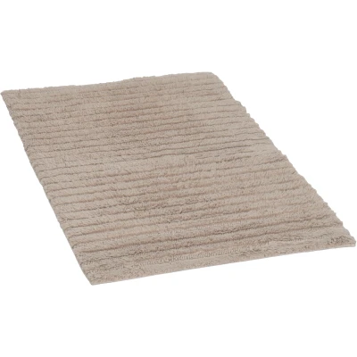 Abbildung von TOM TAILOR HOME Badematte &quot;Cotton Stripes&quot;, Höhe 20 mm, rutschhemmend beschichtet, fußbodenheizungsgeeignet strapazierfähig, Uni Farben, gestreift, reine Baumwolle, Hoch Tief Effekt