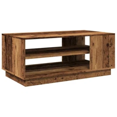Abbildung von vidaXL Couchtisch, Beistelltisch mit Stauraum, Kaffeetisch Sofatisch für Wohnzimmer, Wohnzimmertisch, Modern, Altholz Optik Holzwerkstoff
