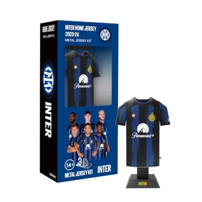 Abbildung von Inter Unisex Erwachsene Maglia Home Trikot Heimtrikot 2023 2024 Miniatur Aluminium mit Aufbewahrungstasche zum Zusammenbauen, Blau Jersey, Miniatura