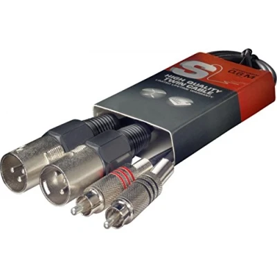 Abbildung von Stagg STC060CMXM Twin Kabel (60 cm, Cinch Stecker auf XLR Stecker)