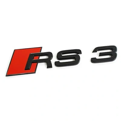 Abbildung von Audi 8V0853740T94 Schriftzug RS3 Blackline Ringe Emblem Exclusive Black Edition Logo, schwarz