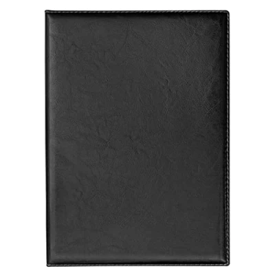 Abbildung von VELOFLEX 4442780 Bewerbungsmappe „de Luxe“, DIN A4, mit Klarsicht Taschen und Klemmschiene, Leder Optik schwarz