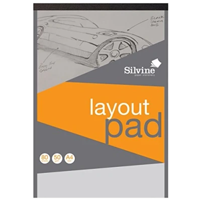 Abbildung von Silvine A4LP Professional Layout Block, 80 Blatt, halbtransparent, 50 g/m²