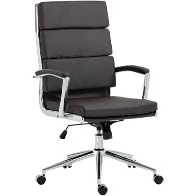 Abbildung von CLP Bürostuhl Cleveland I Ergonomischer Schreibtischstuhl Höhenverstellbar mit Wippfunktion Chefsessel Armlehnen, Farbe:braun, Material:Kunstleder