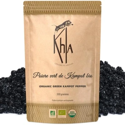 Abbildung von Khla Grüner Kampot Pfeffer 500g Frische Ganz Pfefferkörner Bio Zertifiziert Aromatisch &amp; Kräuterig Direkt vom Erzeuger Premium Grün Snack, Saucen Herkunft Kambodscha