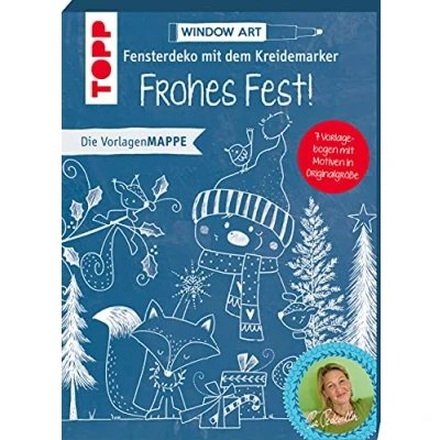 Abbildung von Vorlagenmappe Fensterdeko mit dem Kreidemarker Frohes Fest!: 7 Vorlagenbogen Motiven in Originalgröße plus sämtliche Motive als Download