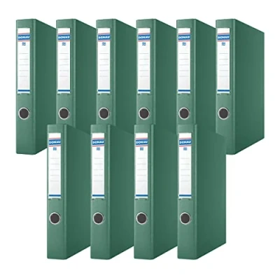 Abbildung von DONAU 3934001PL 06 Ringbuch/Grün 4 D Ring Mechanik 30mm DIN A4 Ringordner Pappe/Kunststoff Aus 1,9 mm dickem Karton mit öko PP 100µ 10er Packung