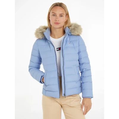 Abbildung von Tommy Jeans Basic Daunenjacke, Damen, Größe: Small, Hellblau