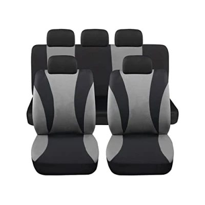 Abbildung von Auto Accessori Lupex Universal Autositzbezüge Set LS06 Farbe Grau vorne und hinten aus Polyester Utilitaria No Suv