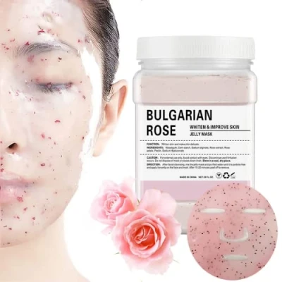 Abbildung von POZTL Gelee Maskenpulver für Gesichtsbehandlungen, natürliche Rosengelee Gesichtsmaske, DIY SPA Peel Off Gesichtsmaskenpulver hinterlässt die Haut weich mit Feuchtigkeit&amp;revitalisiert, 23 Fl Oz