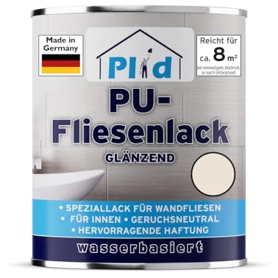 Abbildung von Premium Fliesenlack Fliesen Lack Fliesenfarbe steichen Cremeweiß Glänzend