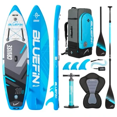 Abbildung von Bluefin Cruise 10&#039;8 SUP Paddleboard für Erwachsene mit Kajak Sitz Tragbar &amp; Reisefreundlich Paket Umrüstbar in EIN Inkl. Zubehör