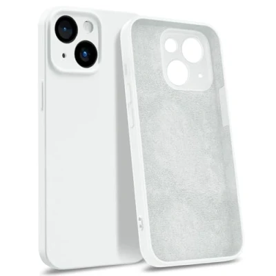 Abbildung von MyGadget Hülle kompatibel mit iPhone 14 [ 4 Layer Struktur Schutzhülle ] Gummierte Handyhülle Soft Inlay &amp; Hardcase Cover außen Weiß