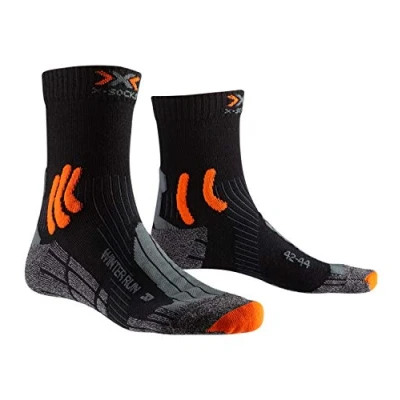 Abbildung von X Socks Bionic Unisex Winter Run 4.0 Socken, B038 Black/Dark Grey Melange/X Orange, 38 EU