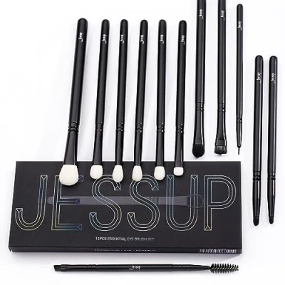 Abbildung von Jessup Make up Pinsel Augenpinsel Set 12St Lidschatten Professionelle Natürliche Synthetische Haar Blender Augenbrauen Eyeliner T322