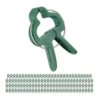 Abbildung von relaxdays Gartenpflege Set Kleine Pflanzenclips im 120er