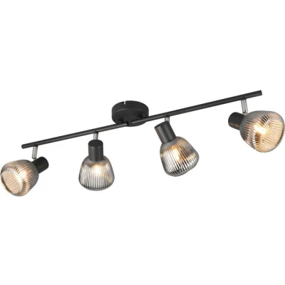 Abbildung von Trio Leuchten Spotbalken Tarifa 862800432, Metall Schwarz matt, Glas Chrom bedampft, exkl. 4x E14