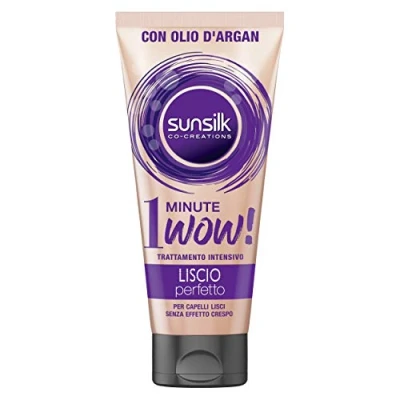 Abbildung von Sunsilk, Intensive Behandlung 1 Minute Wow, Maske für glattes Haar ohne Frizz Effekt, mit Arganöl, perfekte glatte Linie, entwirrt und repariert ultraschneller Wirkung, 180 ml