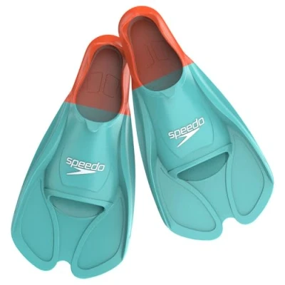 Abbildung von Speedo Biofuse Training Schwimmflossen für Unisex Erwachsene, Arctic Glass / Volcanic Orange, 4 5