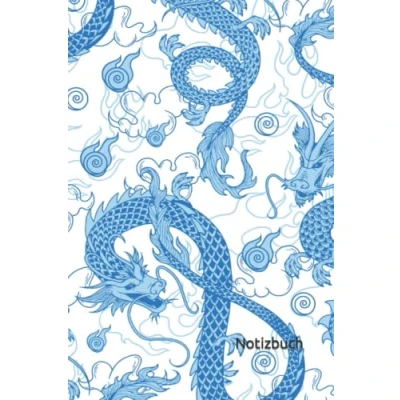 Abbildung von Notizbuch: Chinesischer Drache Notizbuch 6x9 Zoll DIN A5 100 Seiten liniert Drachen Notizheft Drachenmuster Tagebuch China Schreibheft